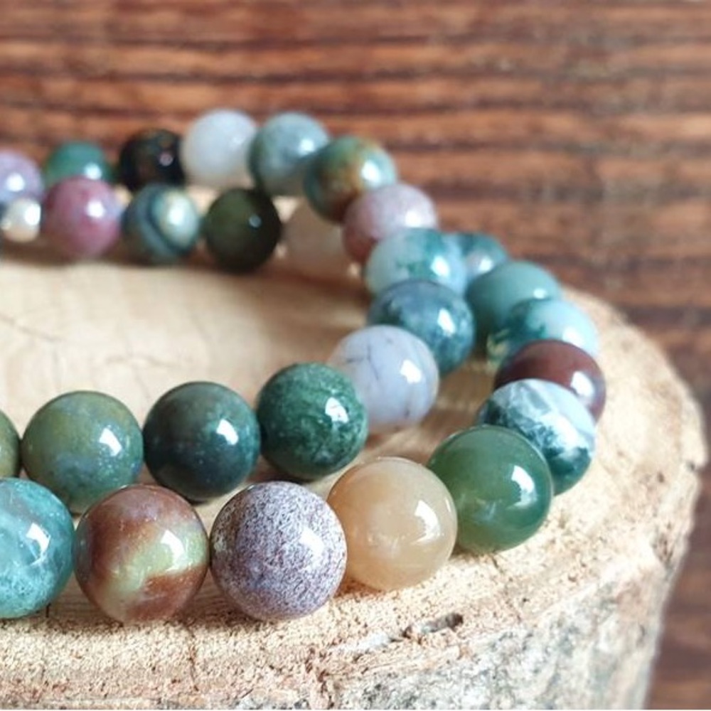🆕New Indian Agate 8mm Healing Gemstone Bracelet